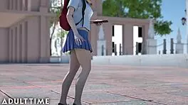 Adult time hentai school features hot teacher and teen 18+ students in anime cartoon fucking