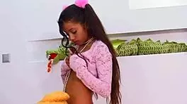 little lupe performs a striptease in her solo session.