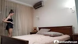 hot teen posing sexy for webcam, getting horny