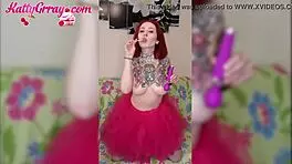 Sweet Babe In Pink Skirt Plays With Toys And Sucks Lollipop