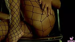 genesis in fishnet lingerie teases and masturbates softly