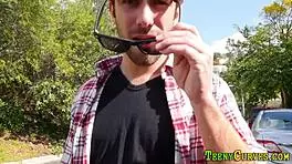 Big assed teen receives facial