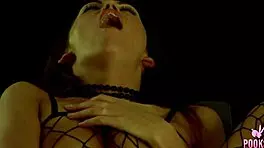 genesis in fishnet lingerie teases and masturbates softly
