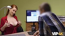 Redhaired Isabella Lui Undresses For Sex Cash