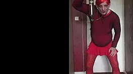 sissy crossdresser makes homemade video and doesn't care