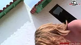 Outdoor Sex on Terrace With Blonde Teen 18+ and Her Small Tits Gets Me Wild