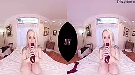 Watch Vrhush Ash Hollywood masturbate her small tits in POV VR.