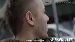 nerd strips down and begs for a hard cock pounding in her wet european cunt