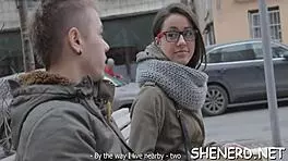 nerd strips down and begs for a hard cock pounding in her wet european cunt
