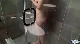 Little Taylor gets soaking wet and masturbates hard