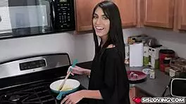 Stepbrother Deepthroats and Creams Stepsister's Perky Tits