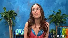 hot 18 year old sweetheart gets oiled for erotic pov massage