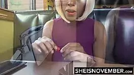 risky oral play in fastfood restroom