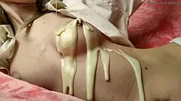 Hot Babe Spills Milk All Over Her Sexy Body