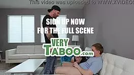 Nerdy teen stepsis learns taboo skills from uncle and father-in-law in a group threesome with detailed instructions