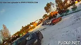 lad in spy glasses scores a rough blowjob from girl