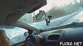 lad in spy glasses scores a rough blowjob from girl