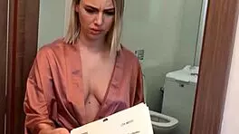 man, that debt collector just stormed in and banged the blonde babe!