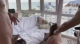 Backstage double penetration with petite 18+ newbie