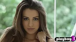 beautiful babe flaunts perfect tits in solo pose