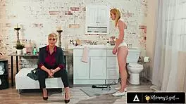 Angry milf Ryan Keely gives rough spanking & fingering to clumsy teen 18+ Chloe Cherry