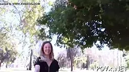 naughty teen babe gives blowjob then gets pov cock in wet pussy