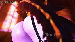 性感魅魔在教堂里提供激烈颜面骑乘和淫荡膝上舞，VRChat ERP