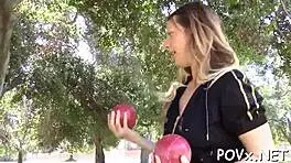 naughty teen babe gives blowjob then gets pov cock in wet pussy