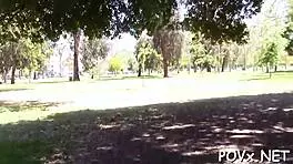 naughty teen babe gives blowjob then gets pov cock in wet pussy