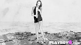 Stunning Milf Sade Mare Strips Outdoors