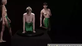 two teens and a tiny girl tried huge cocks in a threesome