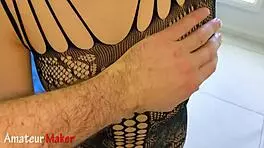 College Girl Feels Intense Pleasure from Huge Cumshot on Shaved Pussy in Lingerie