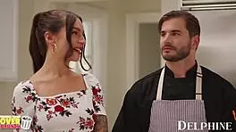 April olsen turns her naughty cooking show into a sexy bisexual threesome with cum