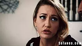 I caught this teen driving illegally and made her ride me in the garage