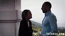 I caught this teen driving illegally and made her ride me in the garage