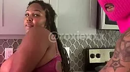 big booty tranny tsroxiexxx dominates young thug with deepthroat and doggystyle