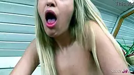 Gina and Blanche kiss and lick each other in changing room.