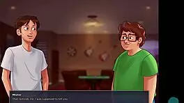 He distracts girlfriend from book with blowjob and cum on tits