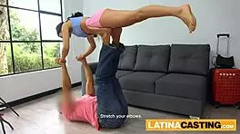 Petite Latina endures rough anal and deepthroat in hardcore casting