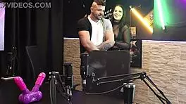 after losing the jerk-off game, he strips and shows his ass and dick in sheer red lingerie