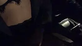 Submissive Slave Completes Task Near Taxi Driver.