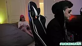 kenzie madison teen 18+ eagerly gobbling gamer cock with big tits bouncing