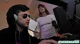 kenzie madison teen 18+ eagerly gobbling gamer cock with big tits bouncing