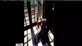 naughty teen training naked at window, stripping and flashing neighbor 😏