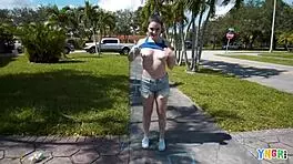 I watched 19-year-old kinsley kane take on that monster cock with blowjob and cowgirl ride outdoors