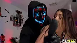 Violet Gems Rides, Deepthroats, and Gets Bent Over at Halloween Party