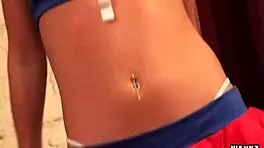 I try out as a blonde cheerleader, wanking with dildos and toys in my tight ass