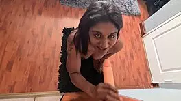 Desi SLUT gagging on WHITE COCK in interracial deepthroat session