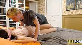 Sis chick blows like a whore