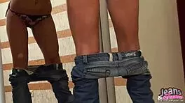 My tiny 18+ jean miniskirt barely covers my panties!